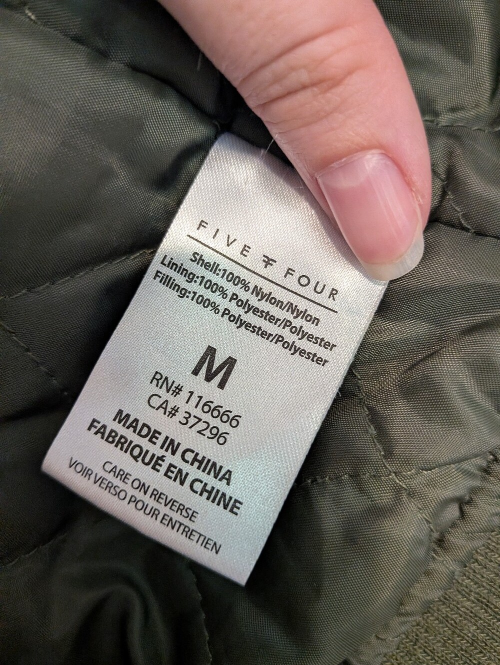 Five Four Olive Bomber Jacket with Utility Sleeve Pocket Size M - Picture 5 of 5